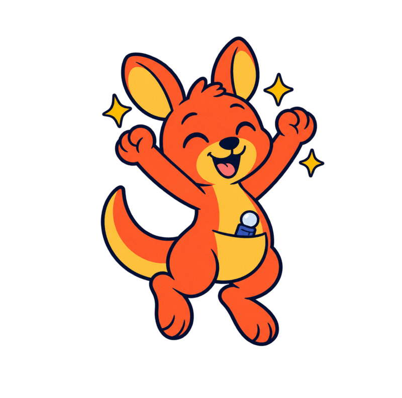 Roo jumping for joy